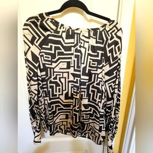 H&M Black and Beige Blouse